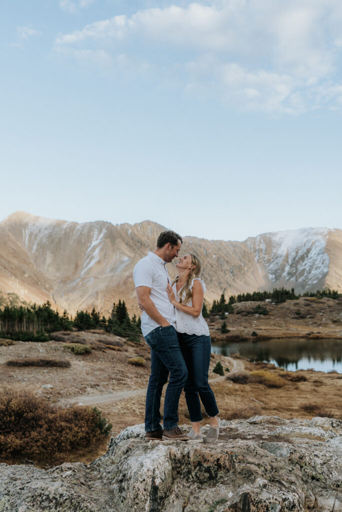 alpine lake colorado mountain pass engagement loveland pass