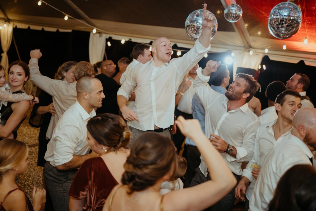 guests partying at wedding