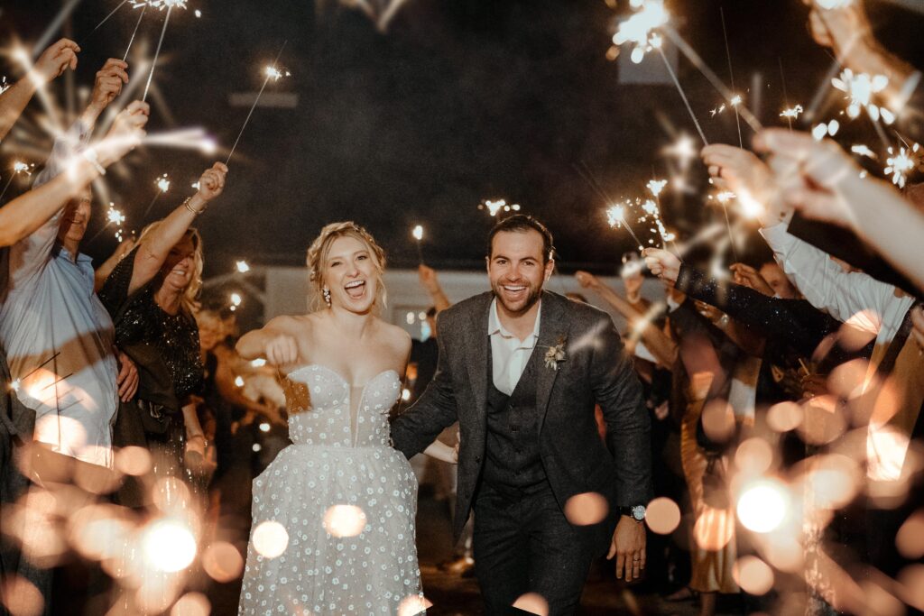 sparkler exit magnolia plantation wedding