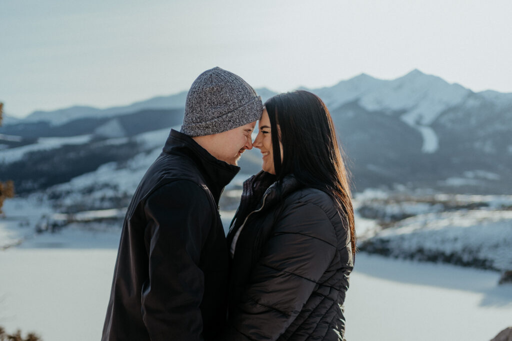 couple gazes into eachothers eyes at this free wedding venue colorado